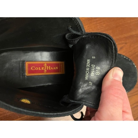 Cole Haan 8.5 B Black Suede Waterproof Chukka Boots D11149 - Picture 6 of 8